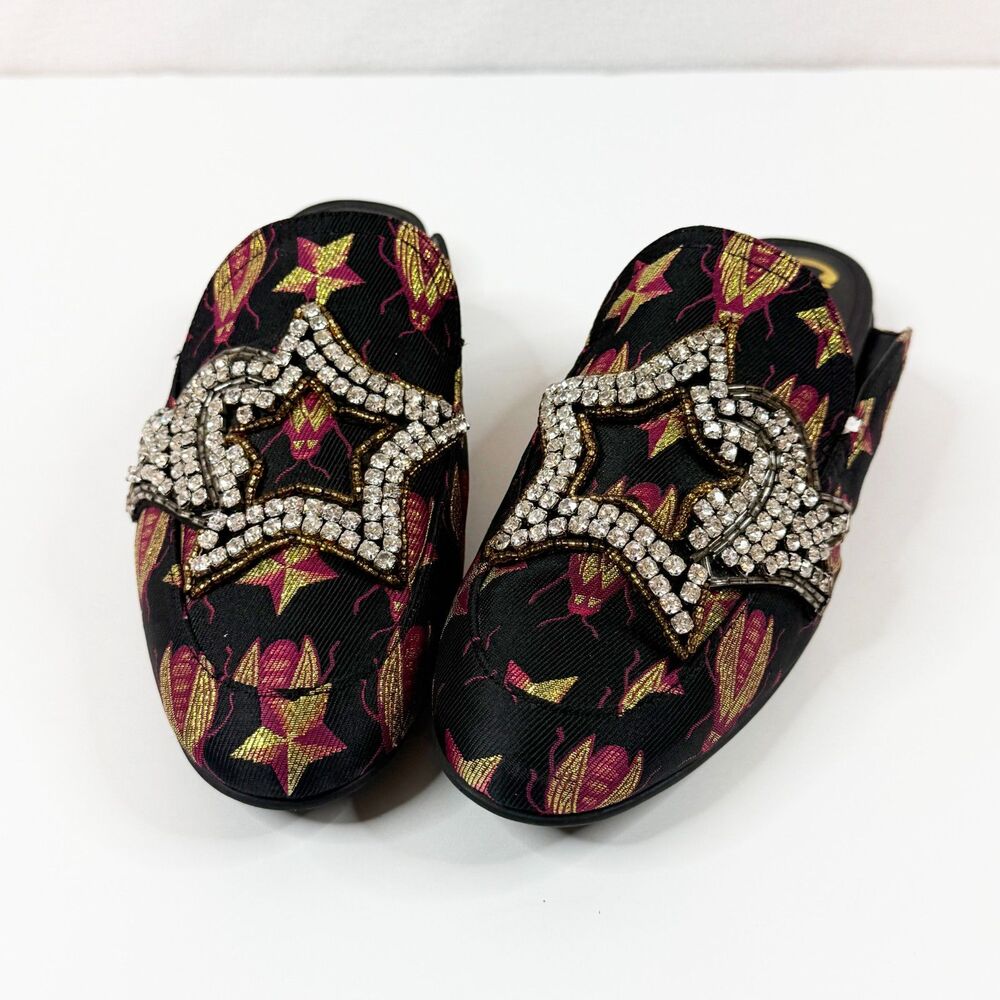 Sam Edelman Circus | Pelham Scarab and Stars Rhinestone Mules Slides | Sz 6.5 - Picture 4 of 7